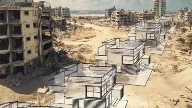 إعلان لشركة عقارات استعمارية للترويج لمشروع استيطاني في قطاع غزة